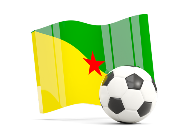 Soccerball with waving flag. Download flag icon of French Guiana at PNG format