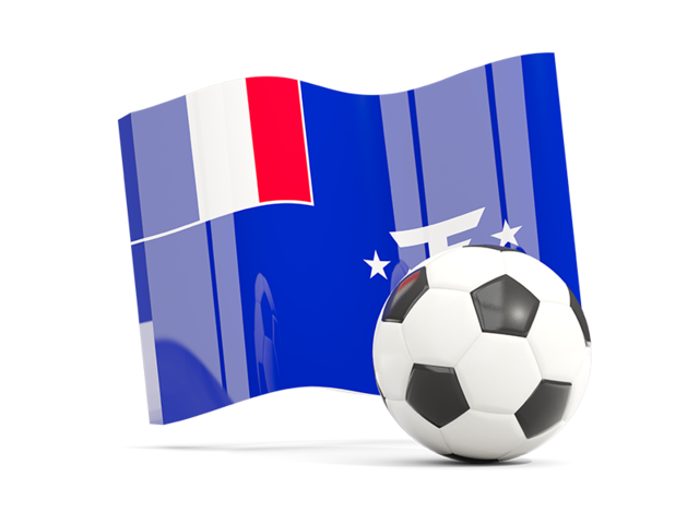 Soccerball with waving flag. Download flag icon of French Southern and Antarctic Lands at PNG format