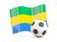 Gabon. Soccerball with waving flag. Download icon.