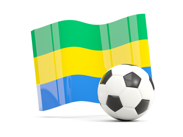 Soccerball with waving flag. Download flag icon of Gabon at PNG format