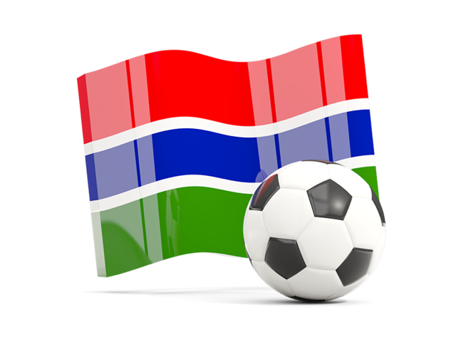 Soccerball with waving flag. Download flag icon of Gambia at PNG format