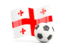 Georgia. Soccerball with waving flag. Download icon.