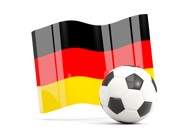 Soccerball with waving flag. Download flag icon of Germany at PNG format