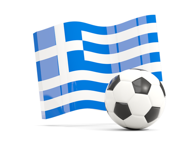 Soccerball with waving flag. Download flag icon of Greece at PNG format