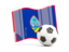 Guam. Soccerball with waving flag. Download icon.