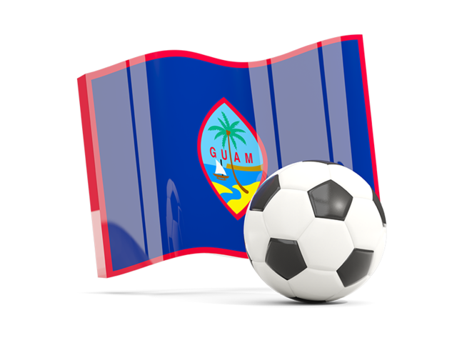Soccerball with waving flag. Download flag icon of Guam at PNG format