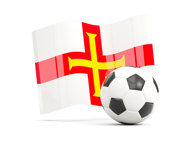Soccerball with waving flag. Download flag icon of Guernsey at PNG format