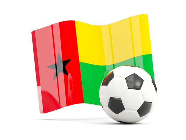 Soccerball with waving flag. Download flag icon of Guinea-Bissau at PNG format