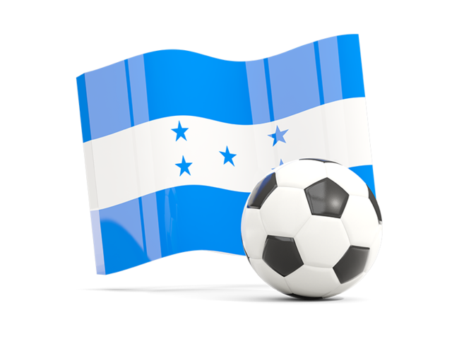 Футбольный мяч с волнистым флагом. Скачать флаг. Гондурас