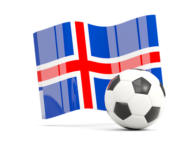 Soccerball with waving flag. Download flag icon of Iceland at PNG format