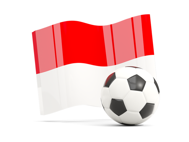 Soccerball with waving flag. Download flag icon of Indonesia at PNG format