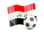 Iraq. Soccerball with waving flag. Download icon.