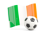 Ireland. Soccerball with waving flag. Download icon.