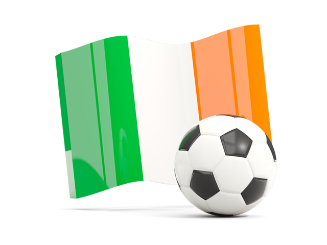 Футбольный мяч с волнистым флагом. Скачать флаг. Ирландия