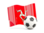 Isle of Man. Soccerball with waving flag. Download icon.