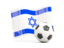 Israel. Soccerball with waving flag. Download icon.