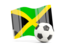 Jamaica. Soccerball with waving flag. Download icon.
