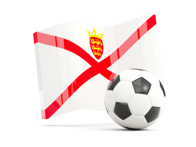 Soccerball with waving flag. Download flag icon of Jersey at PNG format