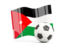 Jordan. Soccerball with waving flag. Download icon.