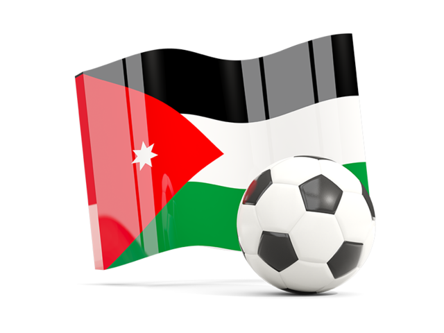 Soccerball with waving flag. Download flag icon of Jordan at PNG format