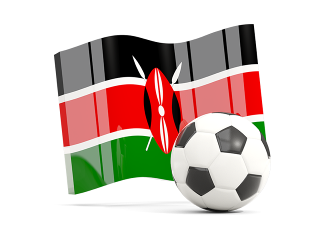 Soccerball with waving flag. Download flag icon of Kenya at PNG format