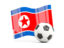 Северная Корея. Футбольный мяч с волнистым флагом. Скачать иллюстрацию.