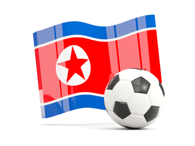 Soccerball with waving flag. Download flag icon of North Korea at PNG format