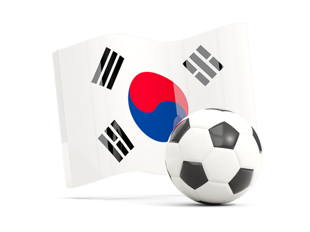 Soccerball with waving flag. Download flag icon of South Korea at PNG format