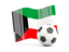 Kuwait. Soccerball with waving flag. Download icon.