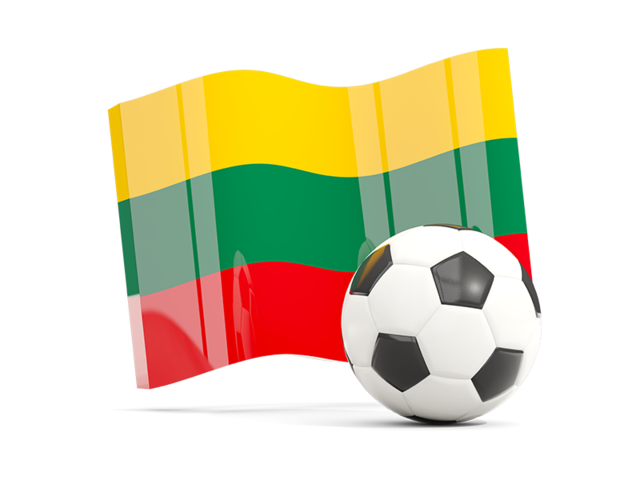 Soccerball with waving flag. Download flag icon of Lithuania at PNG format