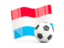 Luxembourg. Soccerball with waving flag. Download icon.