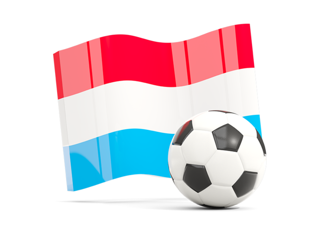 Soccerball with waving flag. Download flag icon of Luxembourg at PNG format