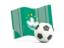 Macao. Soccerball with waving flag. Download icon.