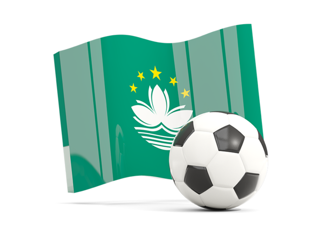 Soccerball with waving flag. Download flag icon of Macao at PNG format