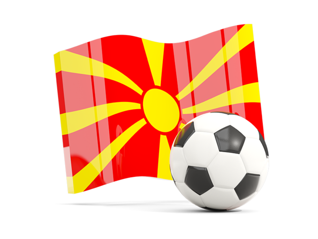 Soccerball with waving flag. Download flag icon of Macedonia at PNG format