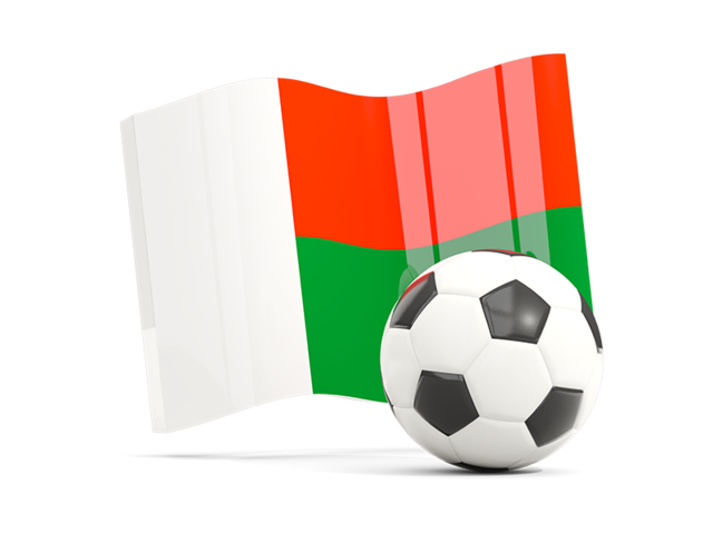 Soccerball with waving flag. Download flag icon of Madagascar at PNG format