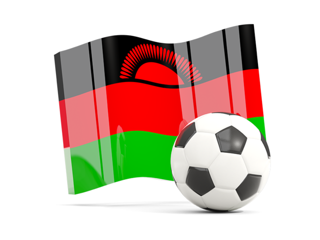 Soccerball with waving flag. Download flag icon of Malawi at PNG format