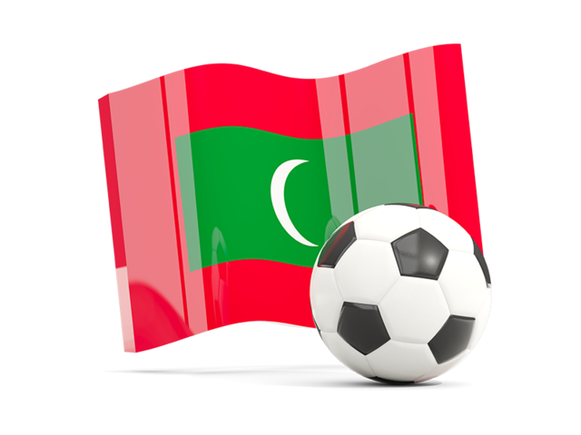 Soccerball with waving flag. Download flag icon of Maldives at PNG format