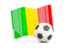 Mali. Soccerball with waving flag. Download icon.