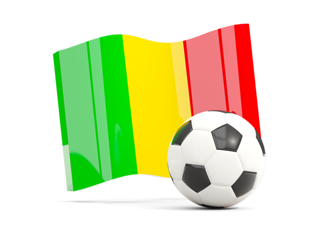 Soccerball with waving flag. Download flag icon of Mali at PNG format