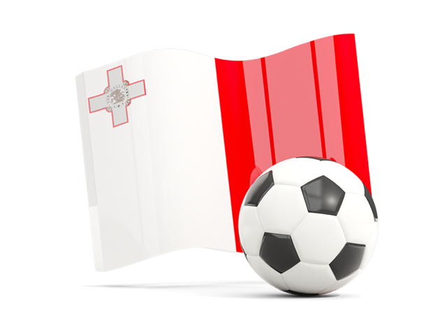 Soccerball with waving flag. Download flag icon of Malta at PNG format
