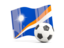 Marshall Islands. Soccerball with waving flag. Download icon.