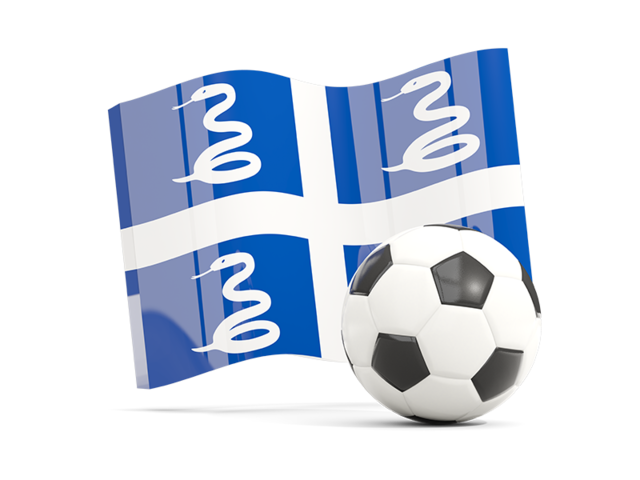 Soccerball with waving flag. Download flag icon of Martinique at PNG format