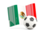 Mexico. Soccerball with waving flag. Download icon.