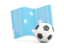 Micronesia. Soccerball with waving flag. Download icon.
