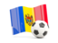 Moldova. Soccerball with waving flag. Download icon.