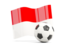 Monaco. Soccerball with waving flag. Download icon.