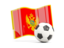 Montenegro. Soccerball with waving flag. Download icon.