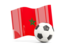Morocco. Soccerball with waving flag. Download icon.