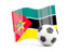 Mozambique. Soccerball with waving flag. Download icon.